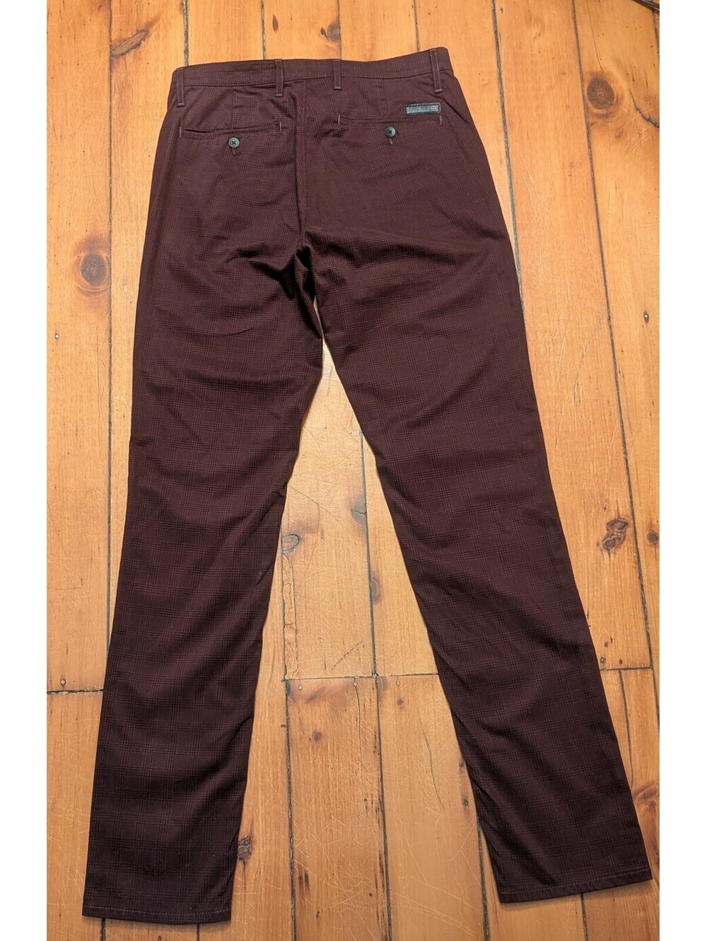 RARE AG MARSHALL SLIM TROUSER | CAMBRIDGE WINE BLOOM BURGUNDY PLAID | 32 x 34 - Picture 3 of 5